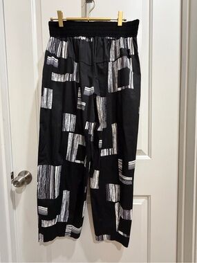 My Soul Black & White Graphic Print Wide Leg Pants